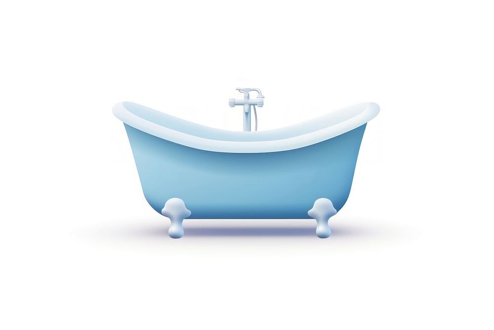 Minimal bathtub logo white background bathroom hygiene.