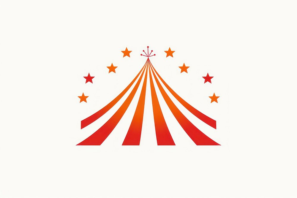 Circus linocut logo red illuminated.