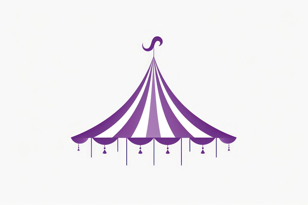 Circus linocut purple logo chandelier.