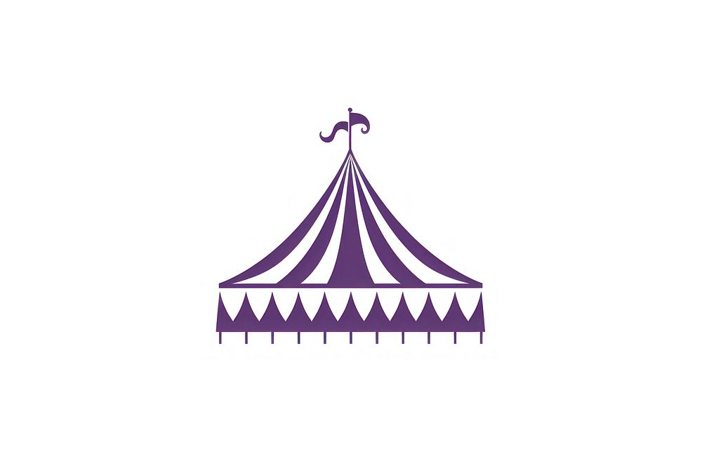 Circus linocut purple logo architecture.