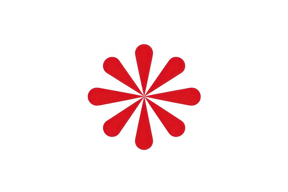 Circus linocut logo flower red.