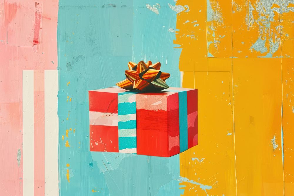 Chirstmas gift box paper backgrounds celebration.
