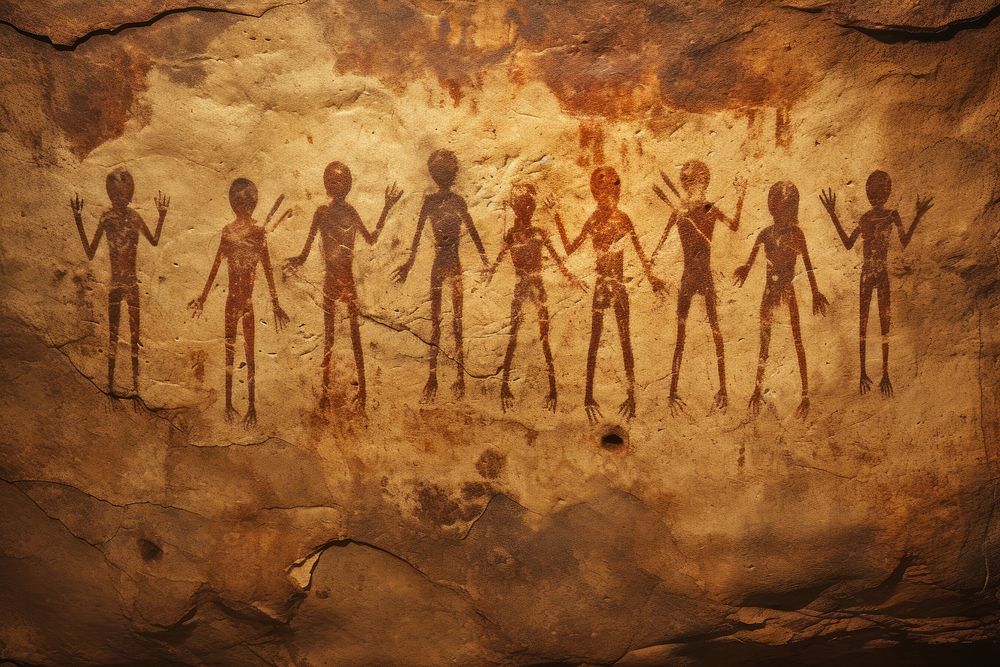 Paleolithic cave art painting style of invader representation archaeology creativity.