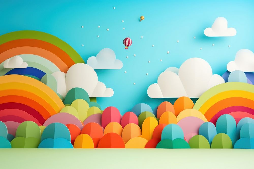 Paper playground background backgrounds balloon cartoon.
