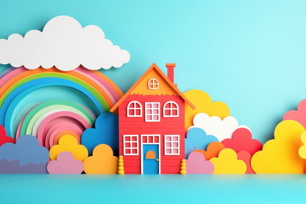 Paper sweet house background cartoon sweets confectionery.