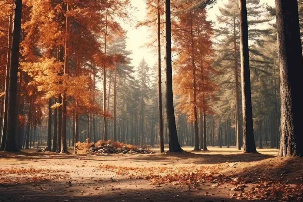 Autumn forest landscape outdoors nature tranquility.