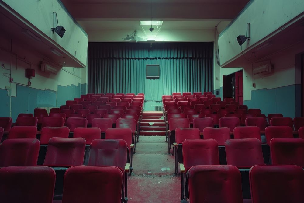 Movie theater from the 1950s-1970s architecture auditorium building.