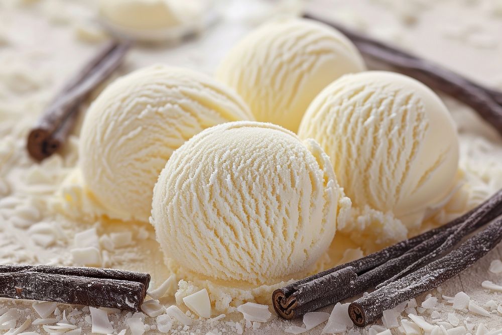 Ice cream dessert vanilla food.