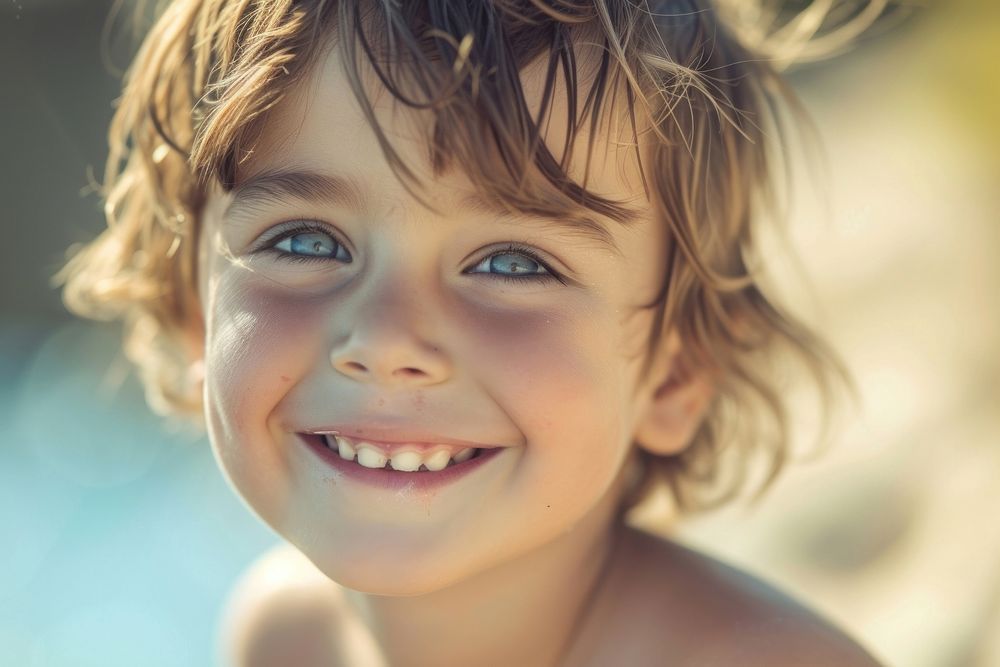Child laughing portrait smiling.
