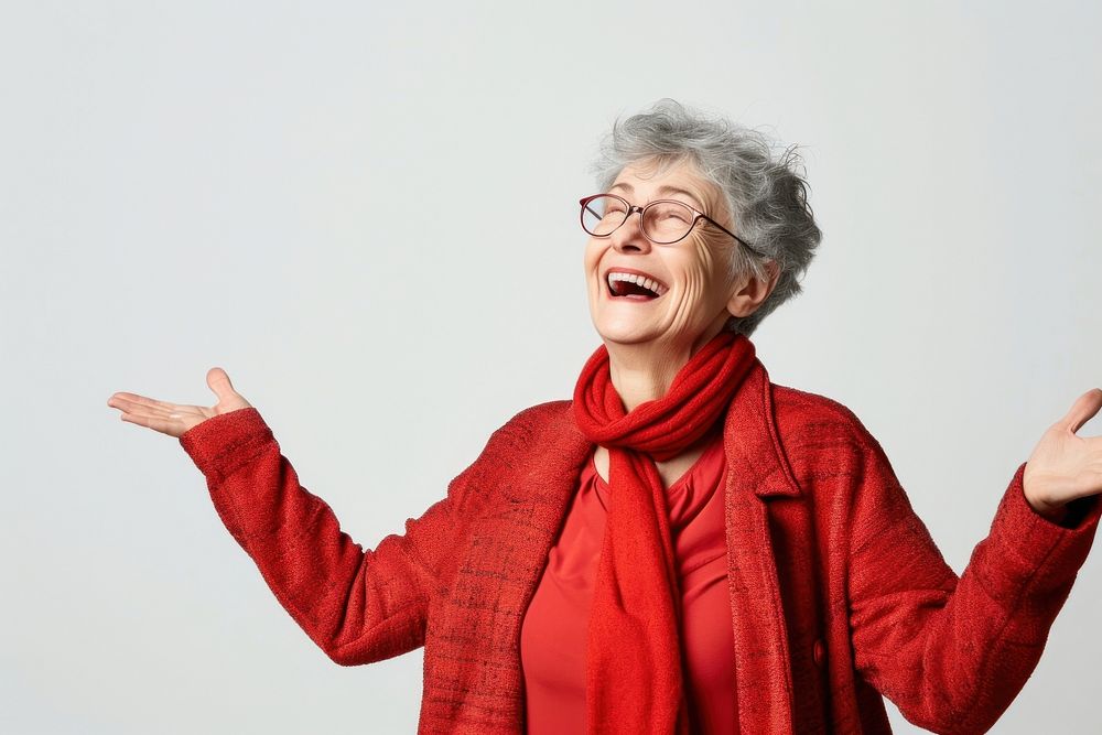 Joyful mature women people laughing white background retirement.