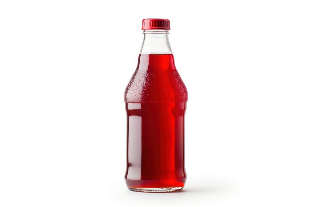 Bottle of soft drink white background refreshment container.