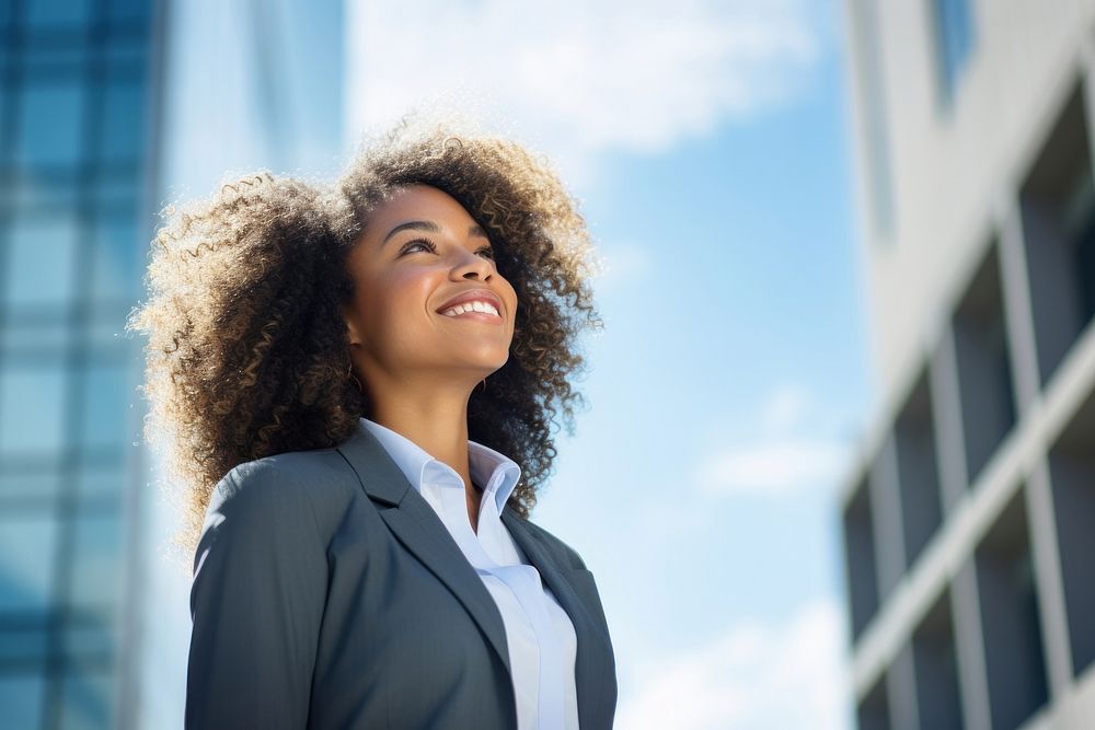 Business woman portrait smiling looking.