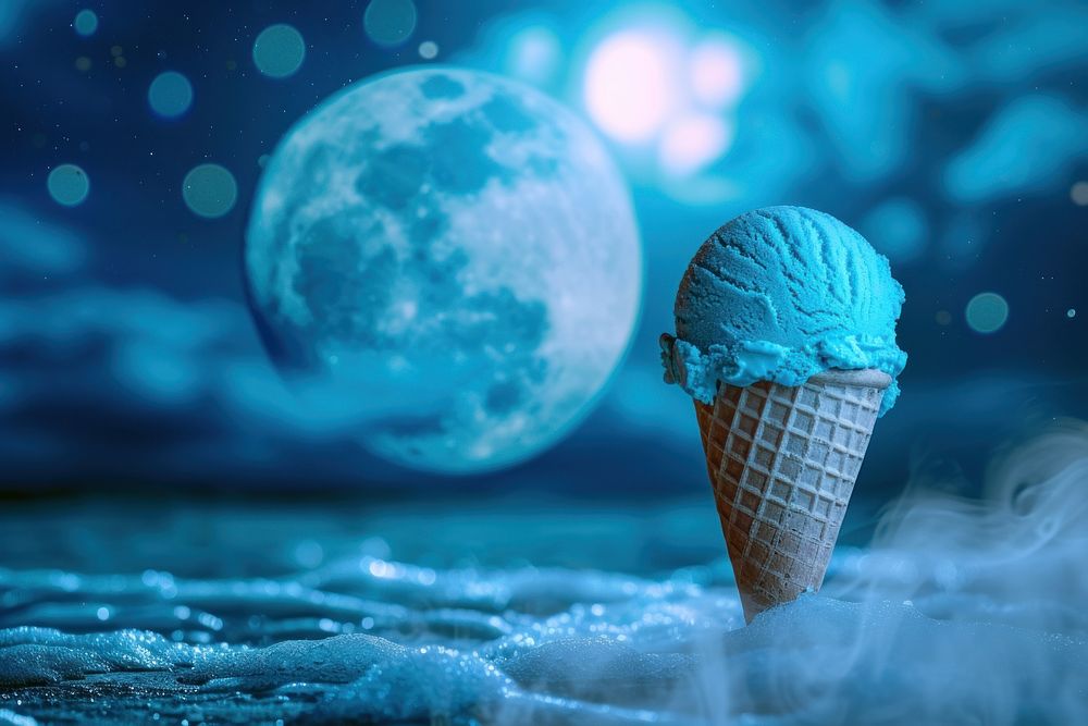 Ice cream moon astronomy outdoors.