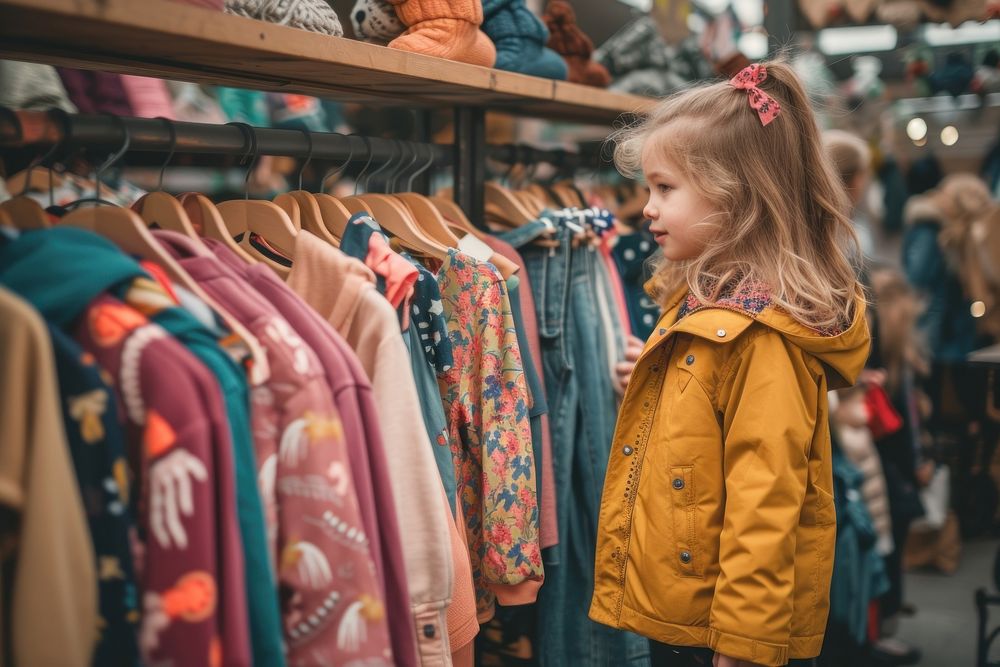 Child clothing fashion market.