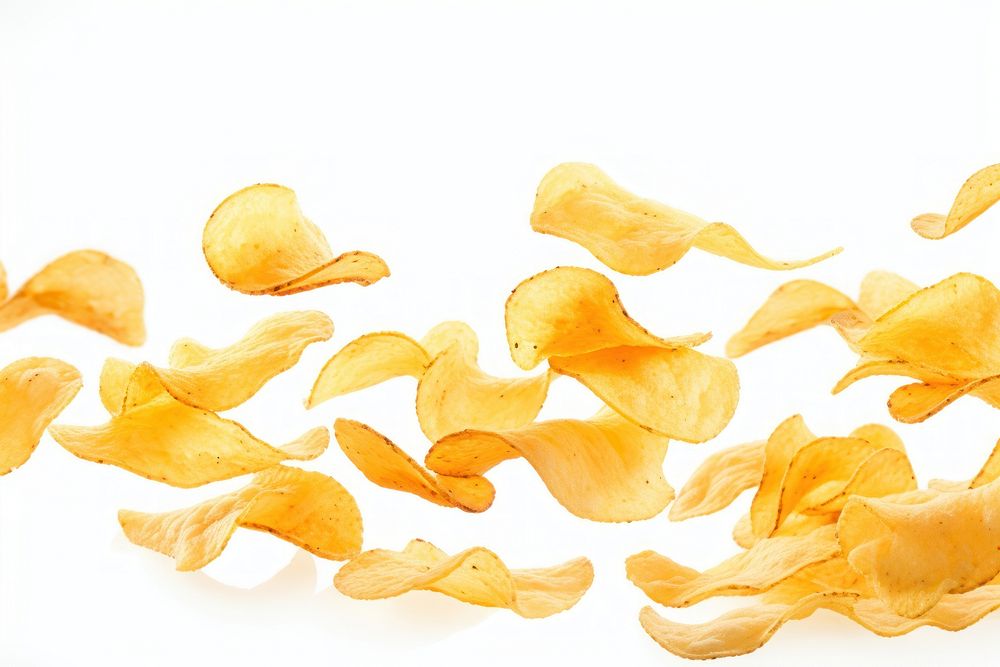 Photo of flying chips backgrounds petal food.