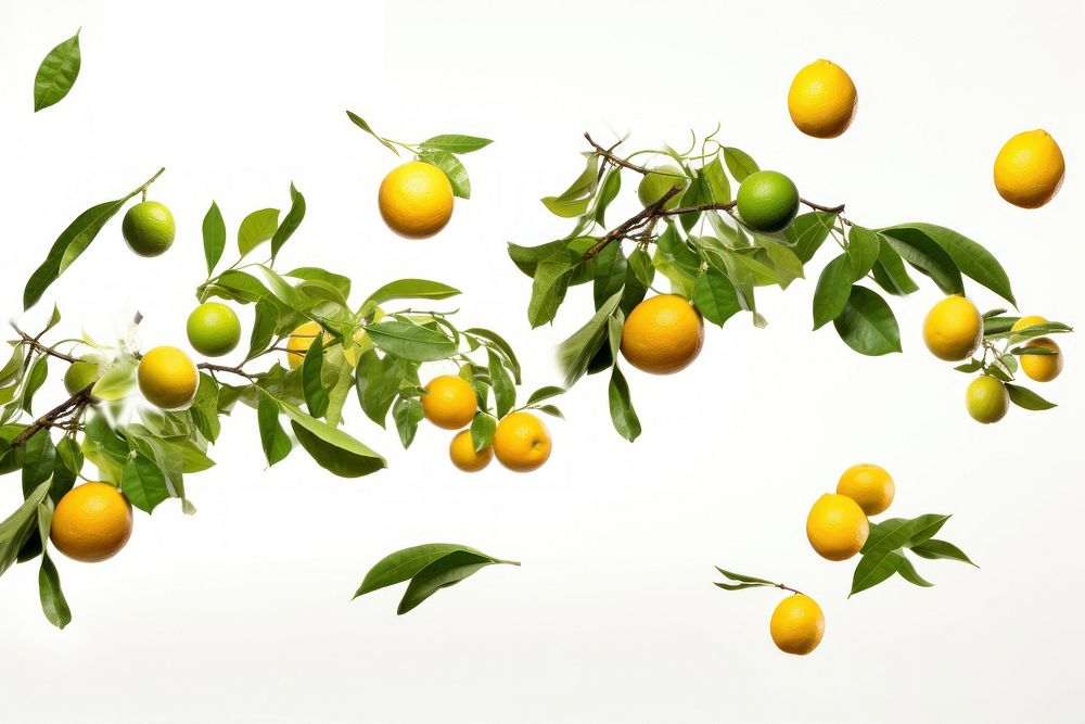 Photo of flying citrus grapefruit lemon plant.