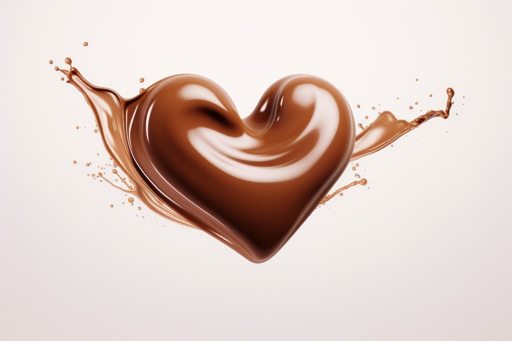 Photo of flying heart shape chocolate dessert food invertebrate.