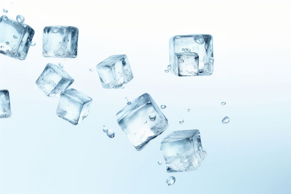 Photo of flying ice cubes backgrounds crystal transparent.