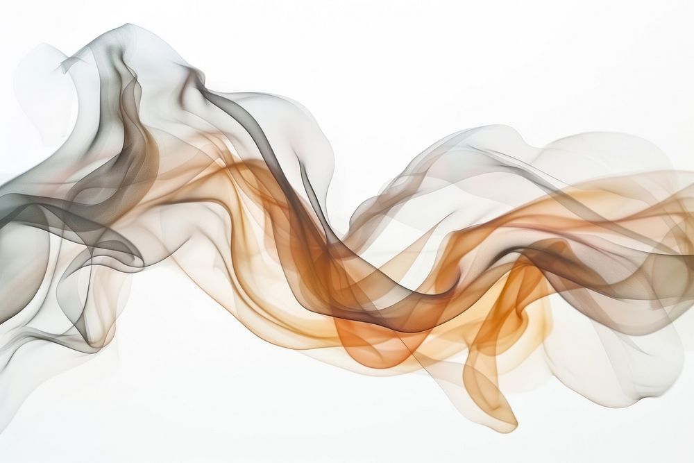 Photo of flying organic shapes backgrounds smoke white background.