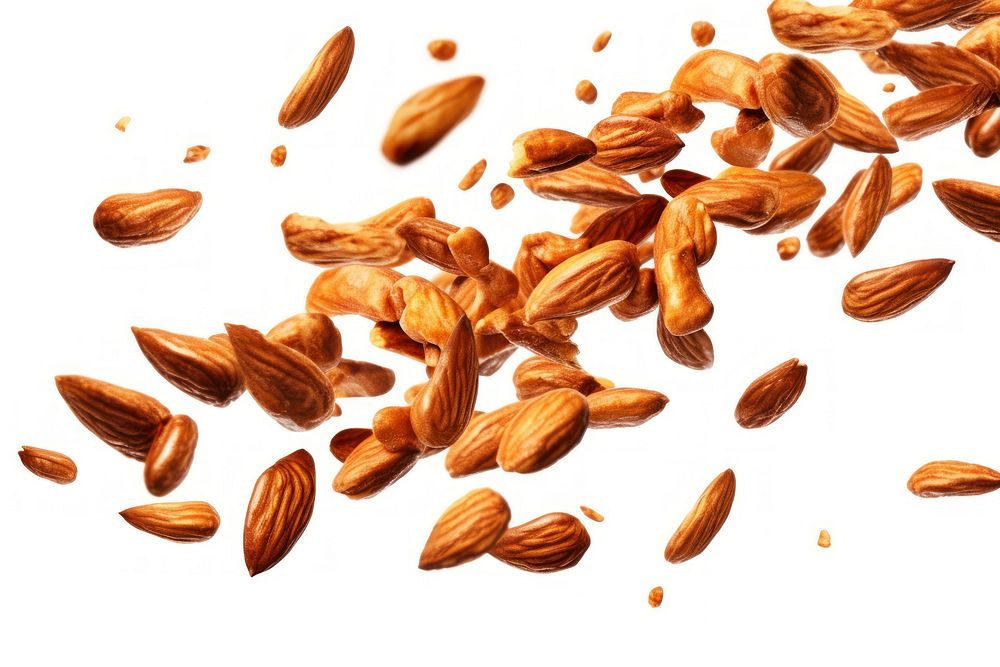 Photo of flying nut snacks almond food seed.