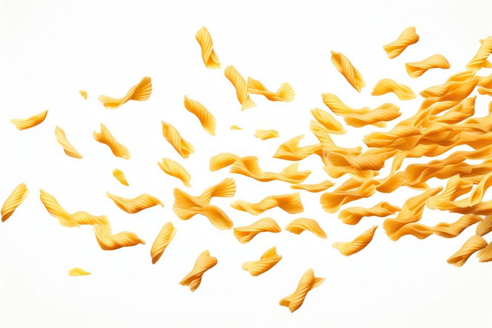 Photo of flying pastas backgrounds food white background.