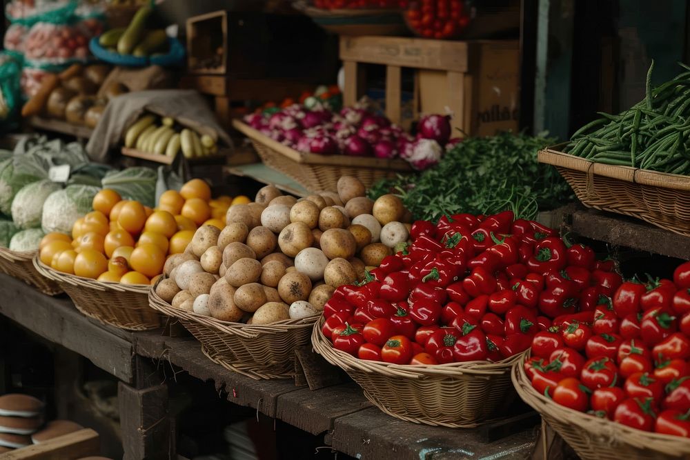 Market food arrangement agriculture.