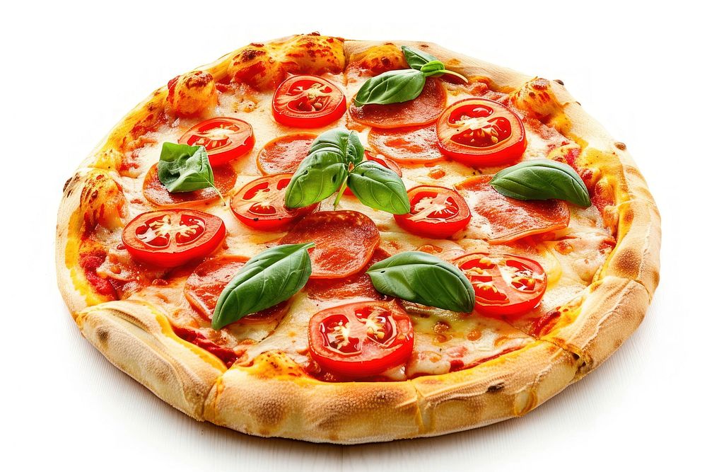 Pizza food white background mozzarella.