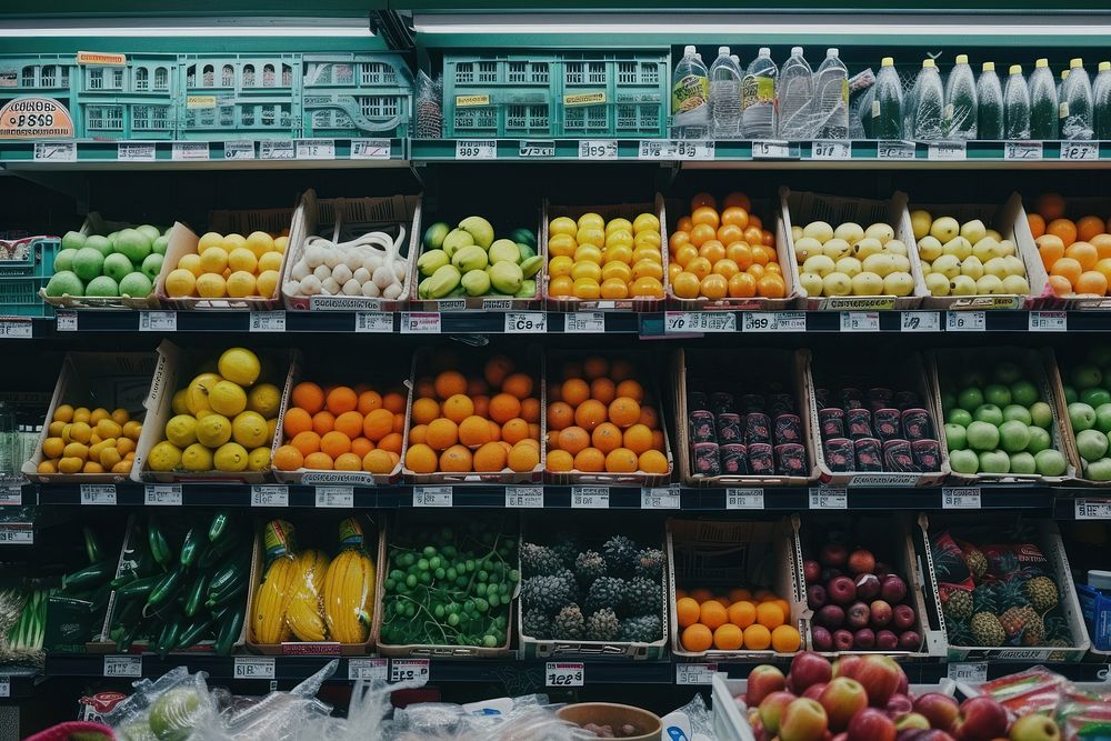 Supermarket fruit plant food.