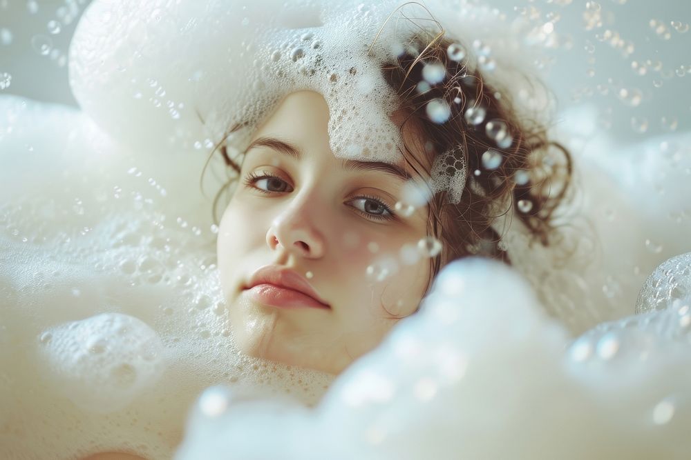 Woman in a bathtub portrait adult bride.