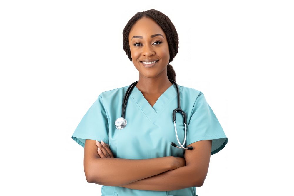 Nurse white background stethoscope physician.
