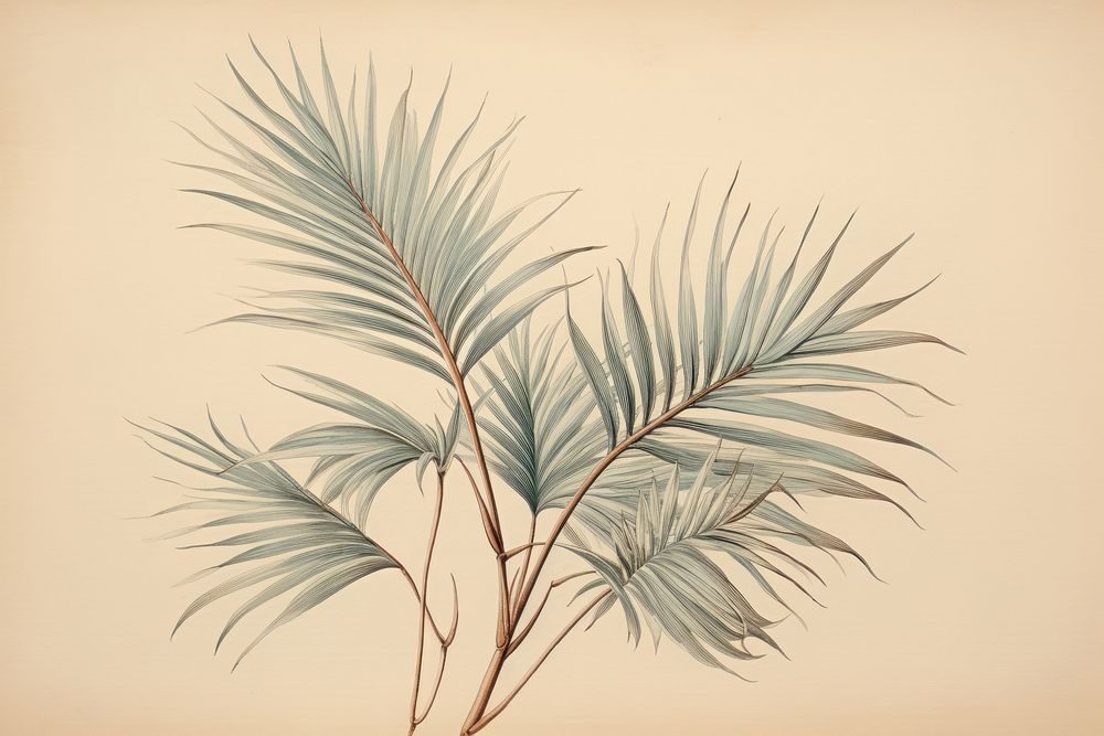 Vintage drawing of palm sketch backgrounds plant.