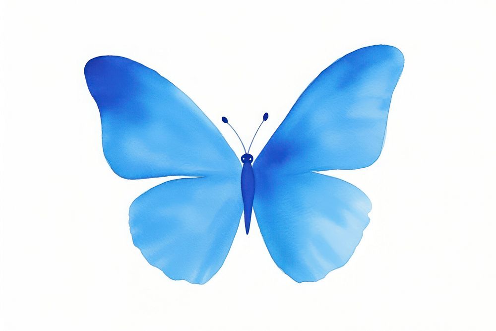 Blue Butterfly Watercolor butterfly animal insect.