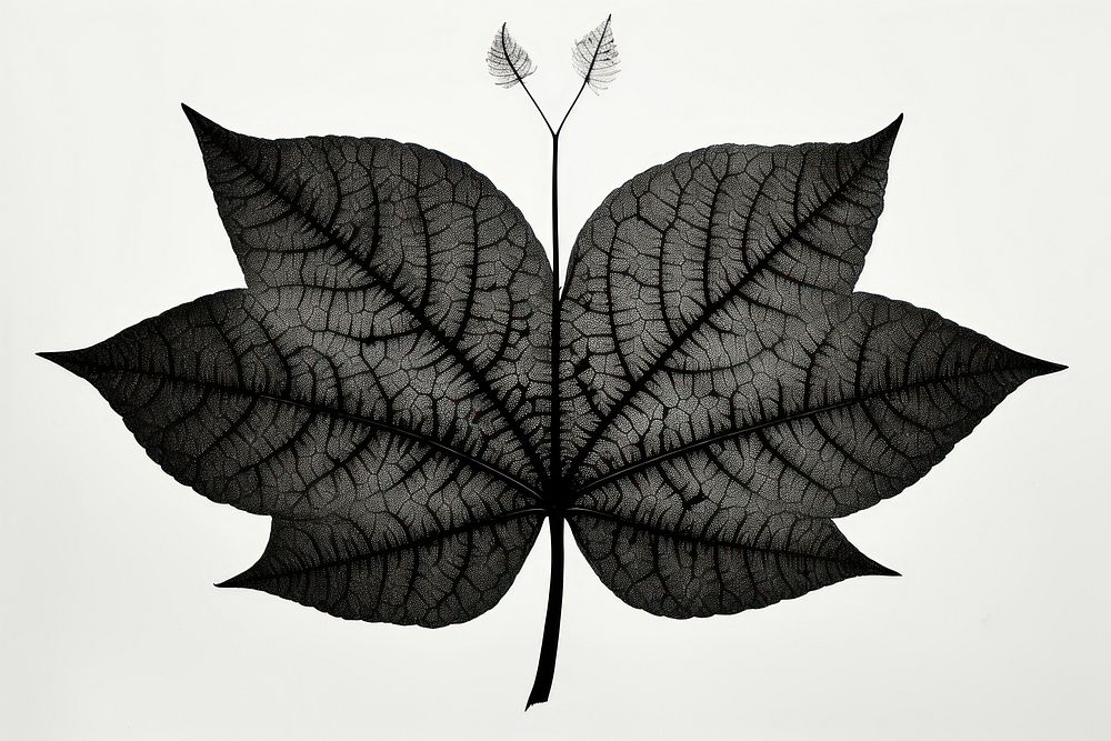 Leaf drawing plant black.