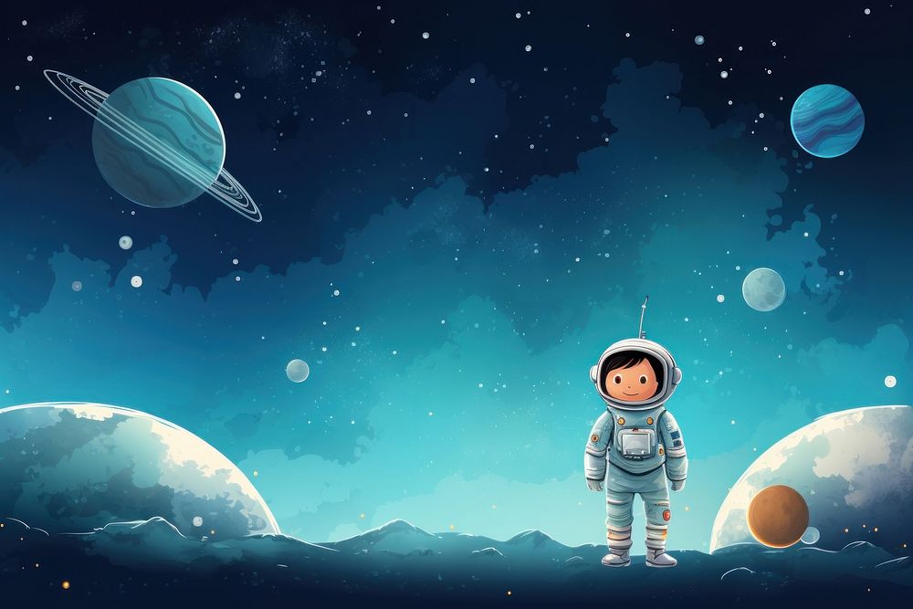 Space kids background astronomy outdoors cartoon.