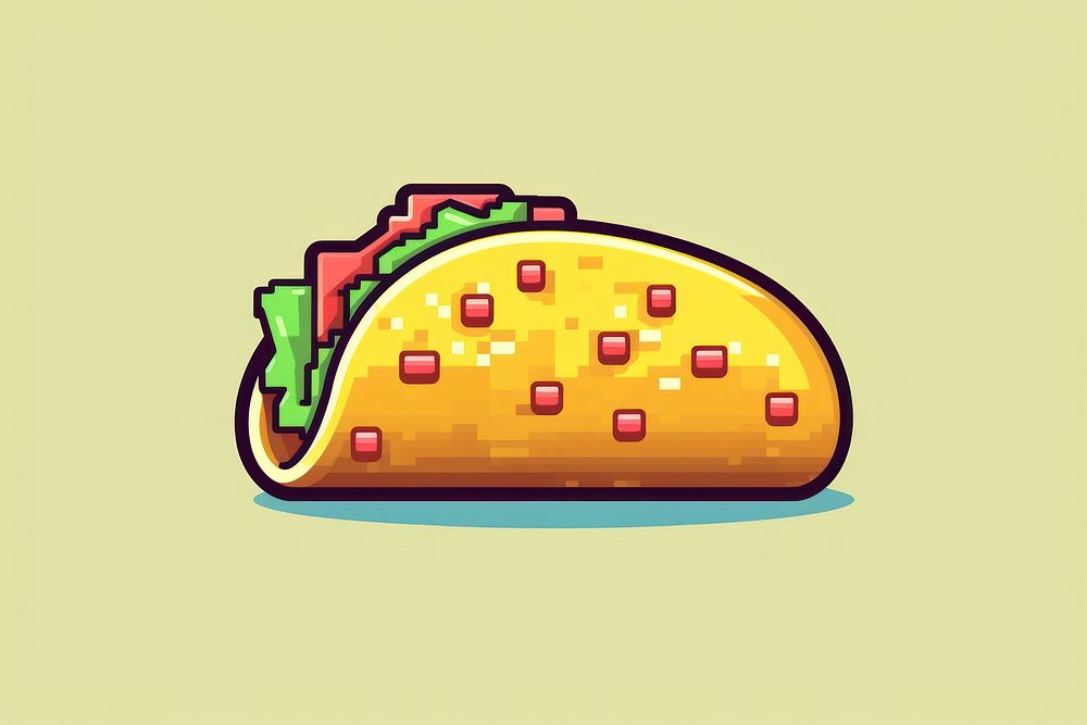 Taco pixel food cartoon device.