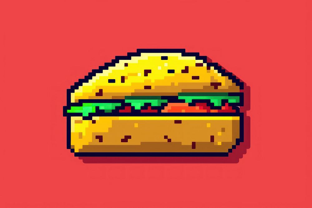 Taco pixel food hamburger freshness.