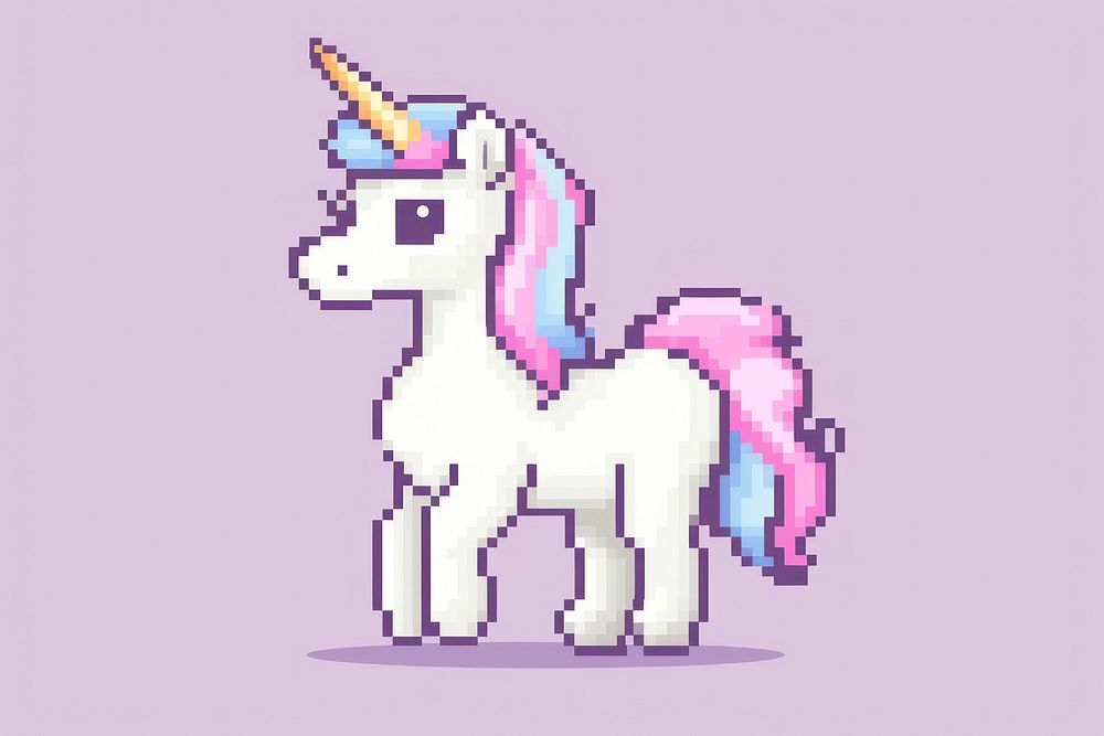 Unicorn pixel animal mammal representation.