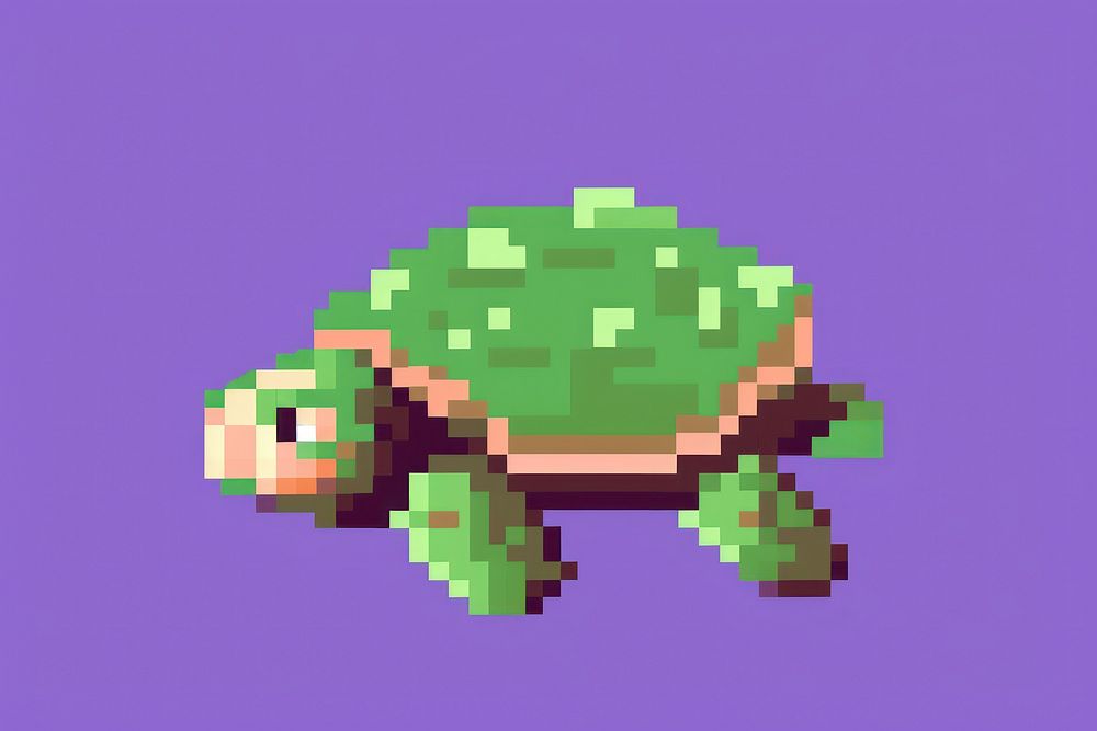 Reptile turtle green pixelated.