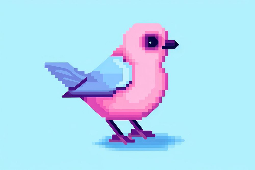 Bird pixel animal beak art.