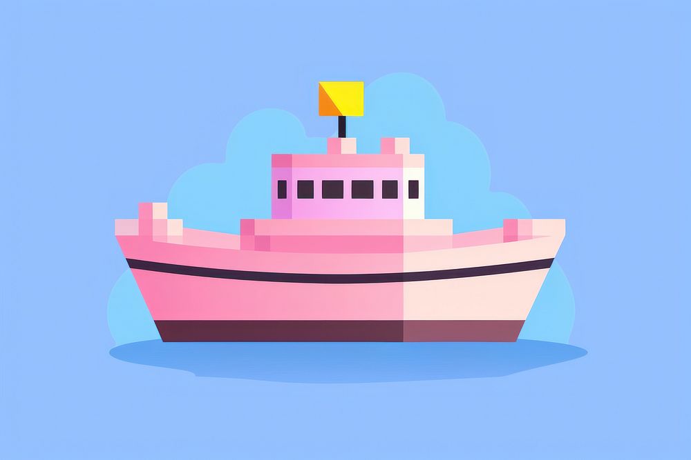 Boat pixel watercraft vehicle ferry.