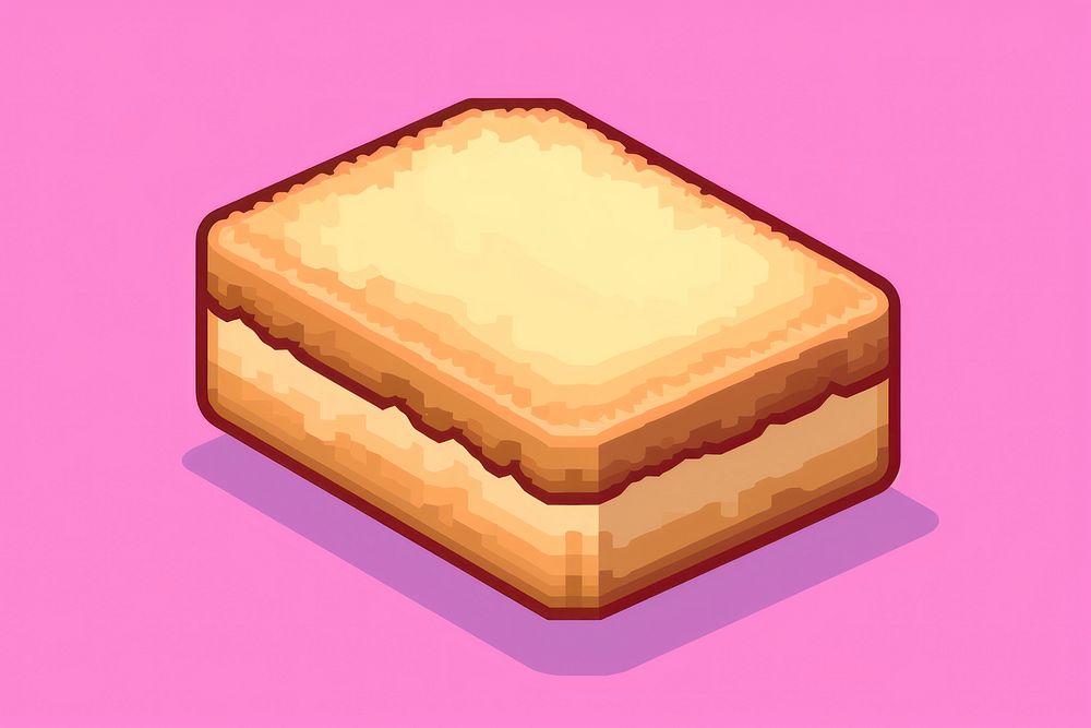 Bread pixel food confectionery cheesecake.