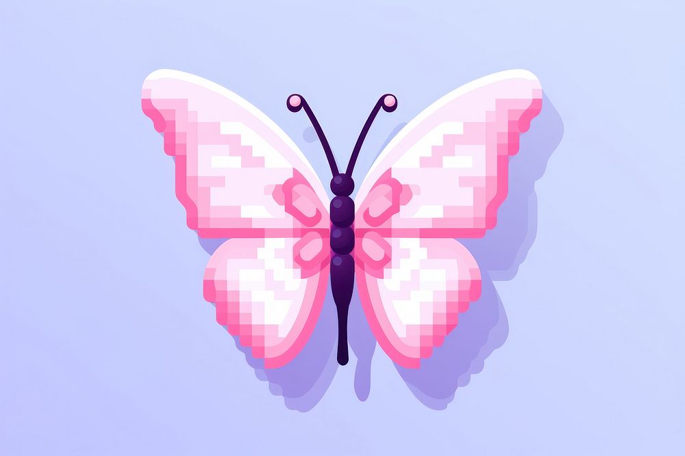 Butterfly pixel art pixelated outdoors.