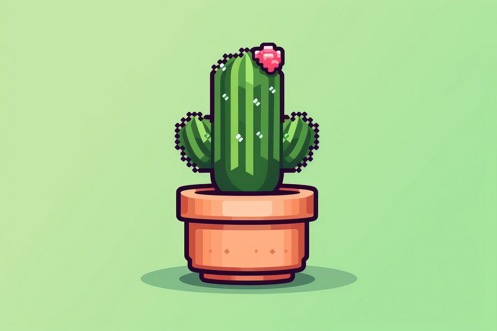 Cactus pixel plant creativity houseplant.