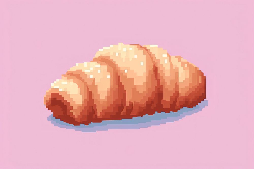 Croissant pixel bread food viennoiserie.