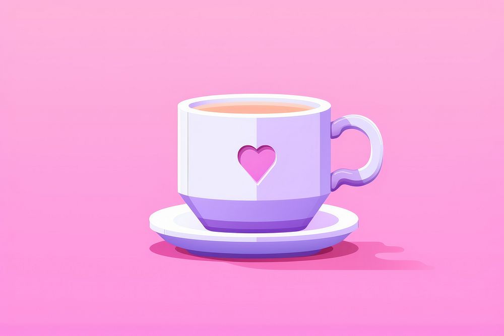 Cup pixel saucer coffee drink.
