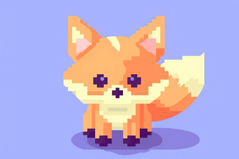 Fox pixel graphics animal mammal.