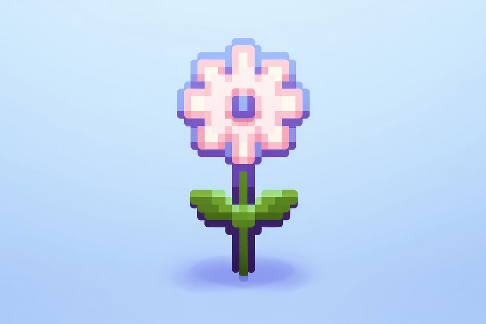 Flowers pixel graphics plant art.