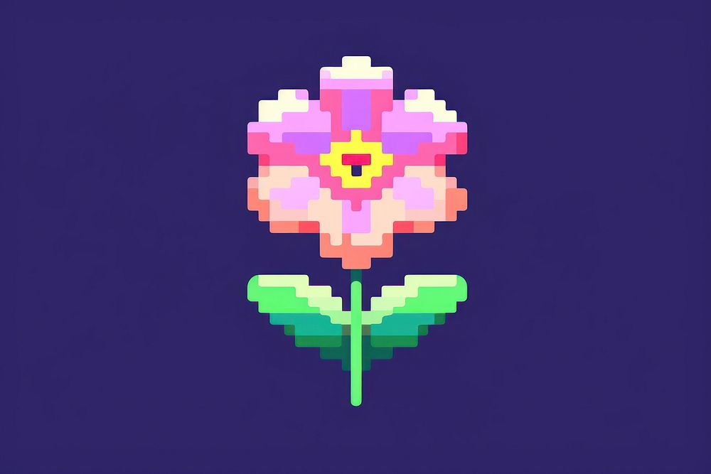 Flowers pixel graphics plant art.
