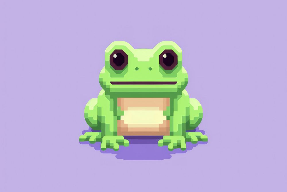 Frog pixel amphibian wildlife animal.