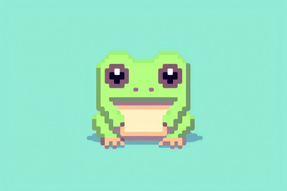 Frog pixel amphibian animal representation.